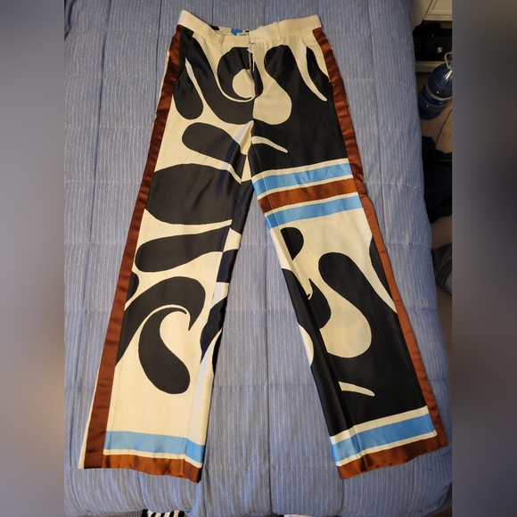 Zara Silk Printed Pants - Picture 1 of 7
